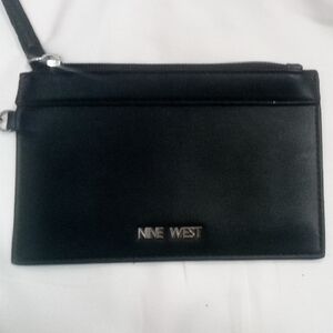 Nine West Black Leather Wristlet Wallet
